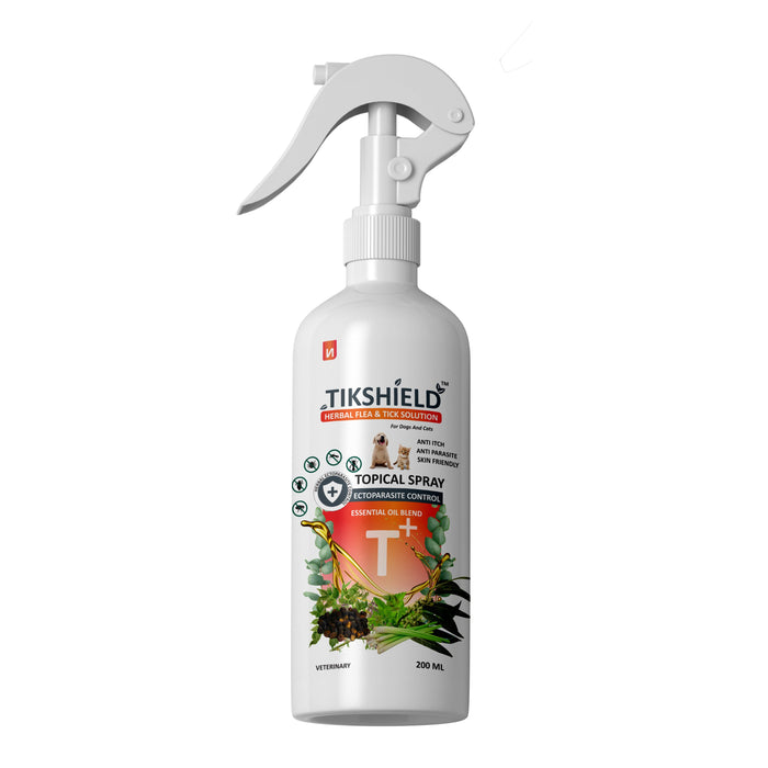 TikShield ® Shampoo + Herbal Flea & Tick Spray 200 ml Combo