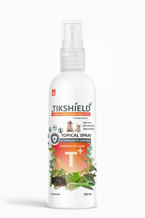 TikShield ® Shampoo + Herbal Flea & Tick Spray 200 ml Combo