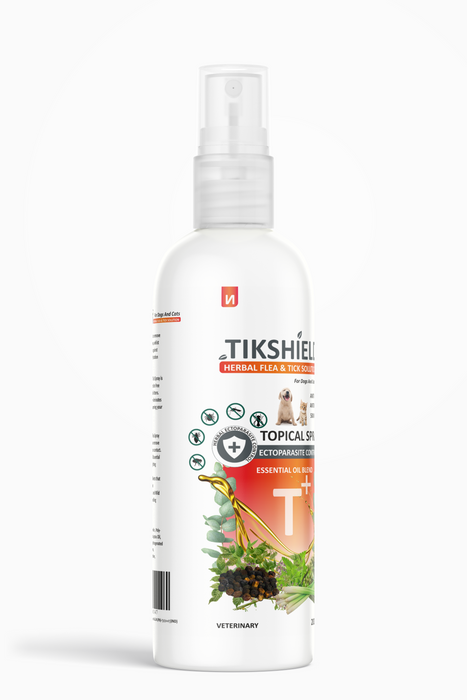 TikShield ® Shampoo + Herbal Flea & Tick Spray 200 ml Combo