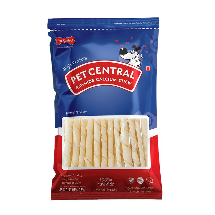 PetCentral® Twisted Rawhide Sticks 300 gms