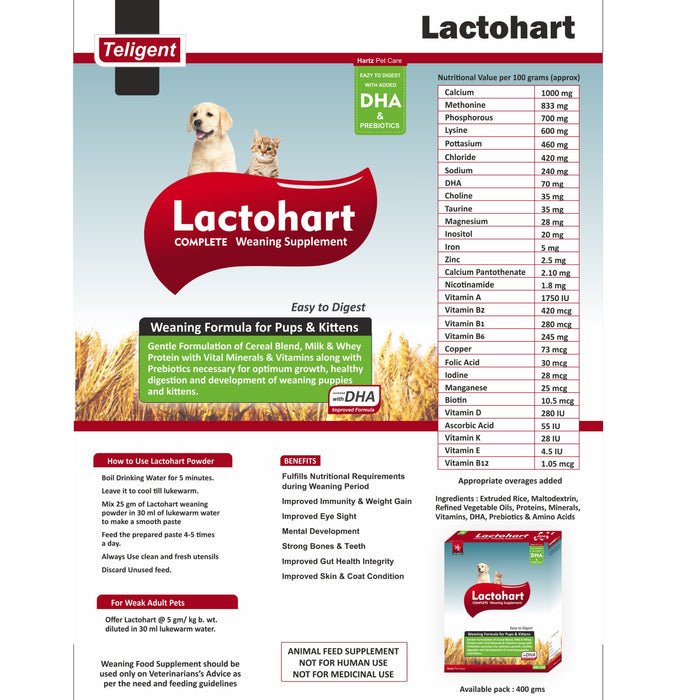 Lactohart Puppy Weaning Supplement 400 gm